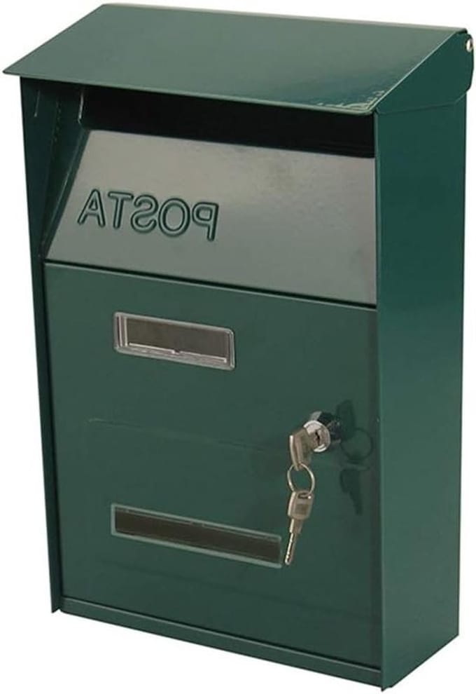 Brievenbus - Postbus Muur - Post Ontvangen - Afsluitbaar en Waterdicht - 21.6x32.9x10.7cm - Groen
