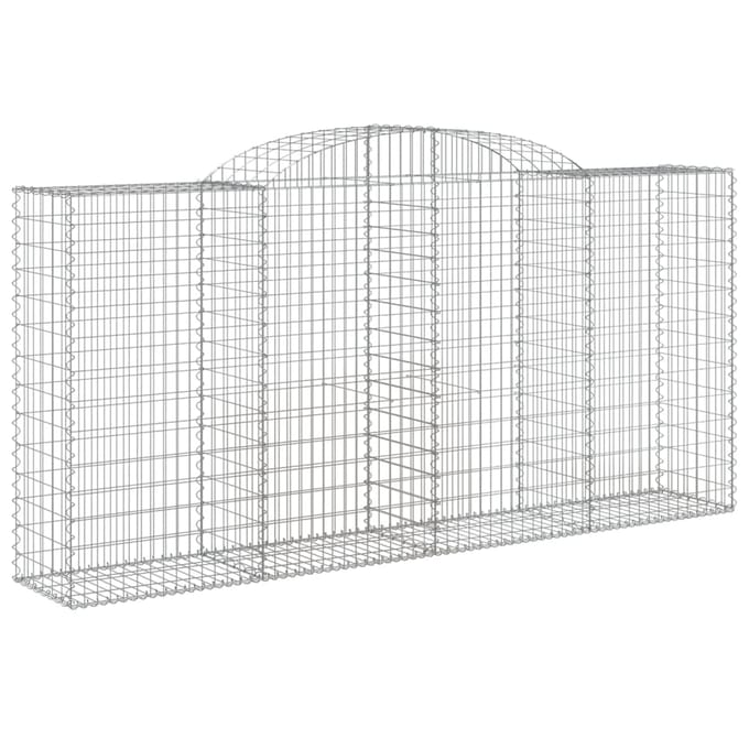 vidaXL - Schanskorf - gewelfd - 300x50x140/160 - cm - gegalvaniseerd - ijzer