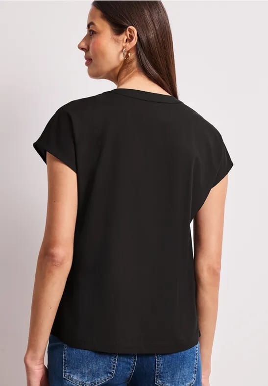 Blouse met losse schouders en gespleten hals
