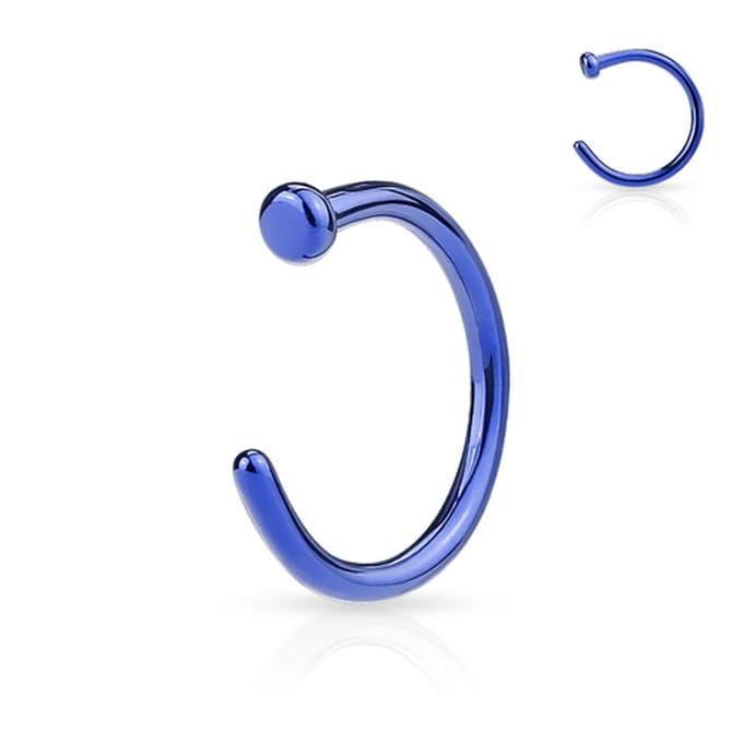 Neuspiercing open ring 0.8x8 - blauw - LMPiercings