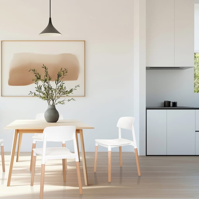 Eetkamerstoel / bezoekersstoel SCANDI E wit hjh LIVING
