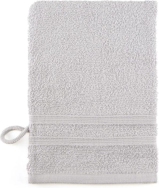Washandjes, 8 Stuks, Grijs, 15x22cm, 100% Katoen, Treb ADH