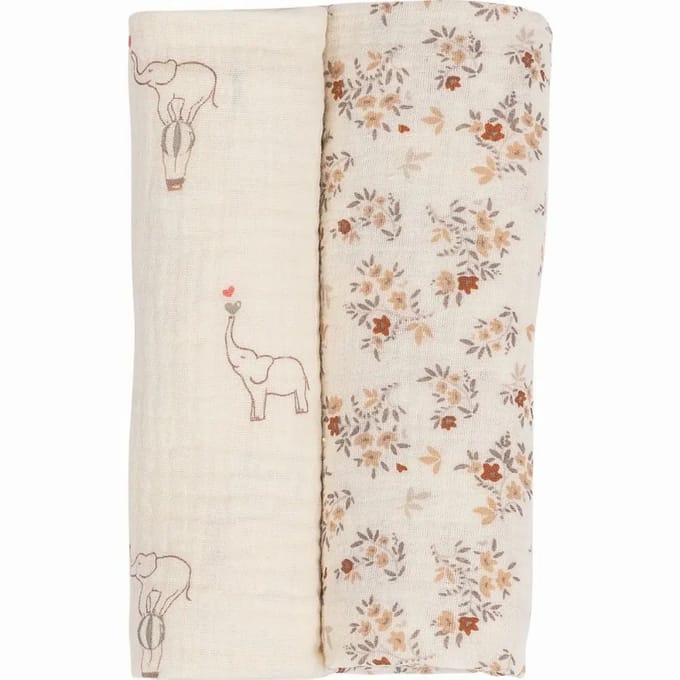 Lange van katoen voor baby FreeON by Bubaba Beige Elephants