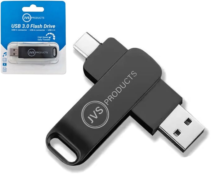 USB Stick - 128GB - USB-C en USB-A - USB 3.0 - Flash Drive - USB-C Stick - Geschikt voor Smartphones, Computers, Laptops, etc. - Zwart