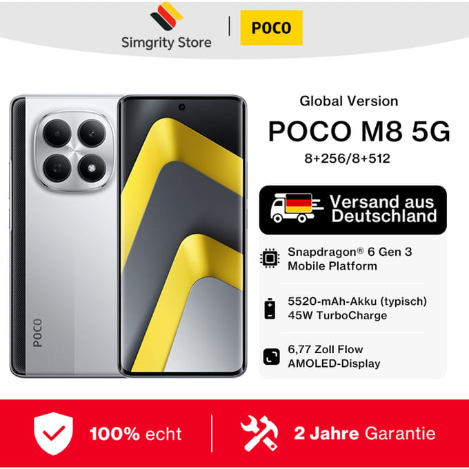 XIAOMI POCO M8 5G-8GB+256GB-Groen-Met 45W Oplader