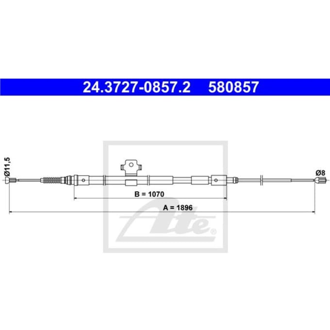 Kabel, parkeerrem ATE 24.3727-0857.2