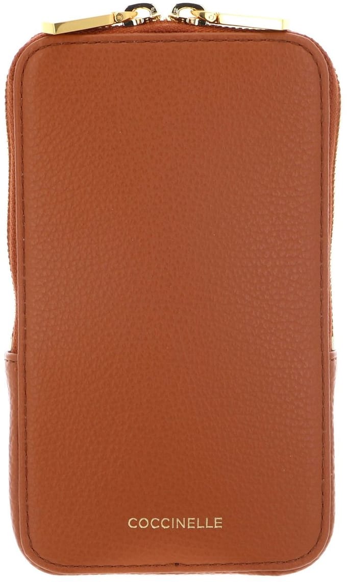 COCCINELLE Leren telefoontasje Flor Hi-Tech Phone Bag Crab Lichtbruin