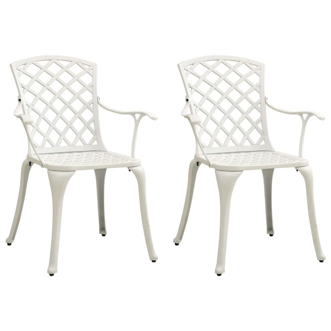 vidaXL - Tuinstoelen - 2 - st - gietaluminium - wit