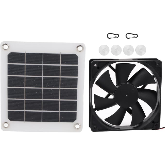 6V 10W Buiten Zonnepaneel Afzuigventilator USB Opladen voor Kas Kippenhok wit