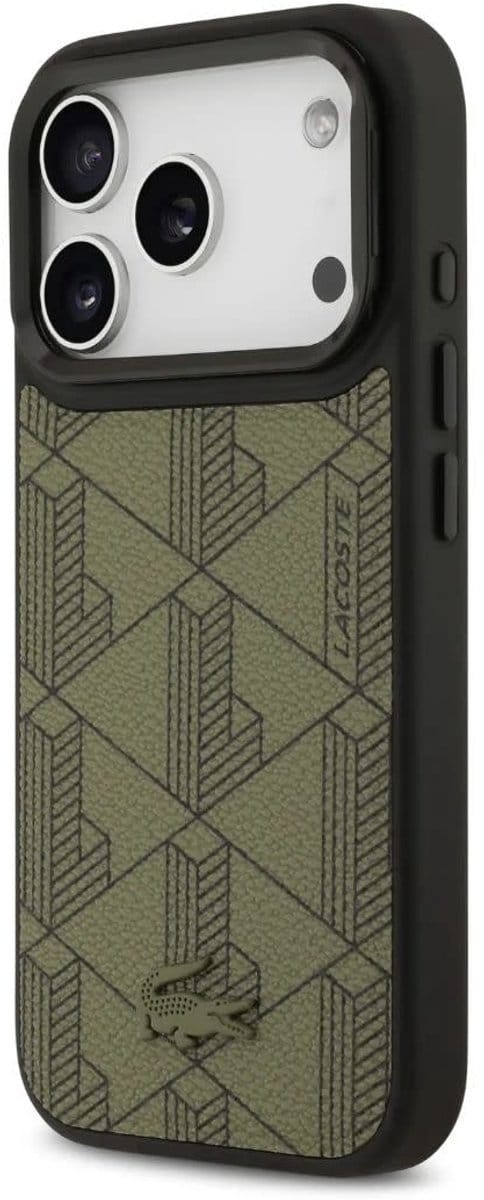 Lacoste iPhone 17 Pro Max Backcover hoesje - MagSafe - Nomogramme Logo with Camera Stand - Groen