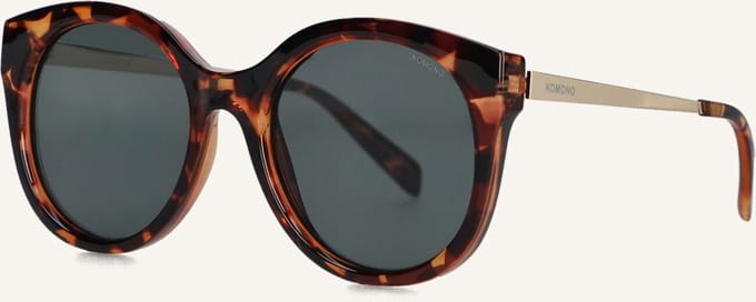 KOMONO Ellis Metal Zonnebrillen Dames - Bruin - Maat ONESIZE