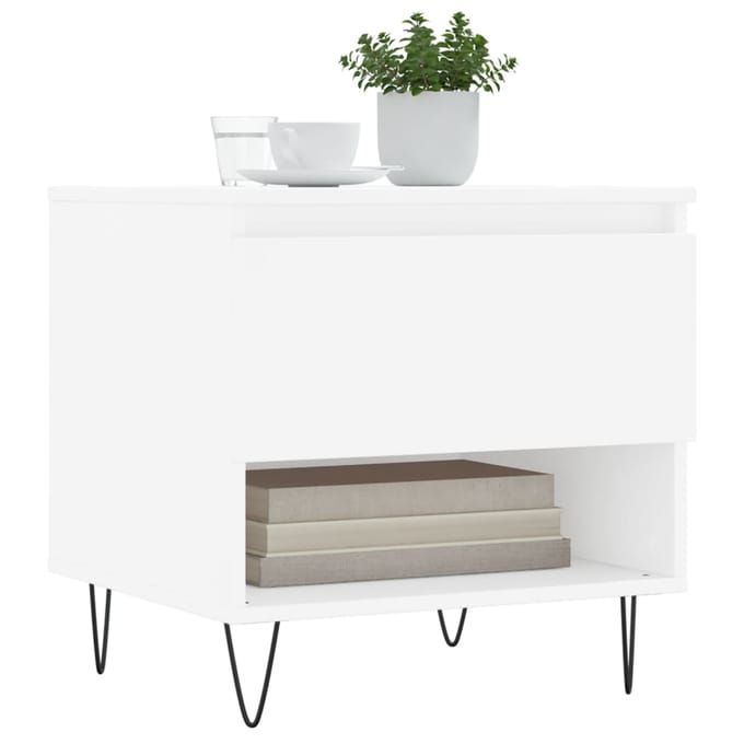 vidaXL - Salontafels - 2 - st - 50x46x50 - cm - bewerkt - hout - wit