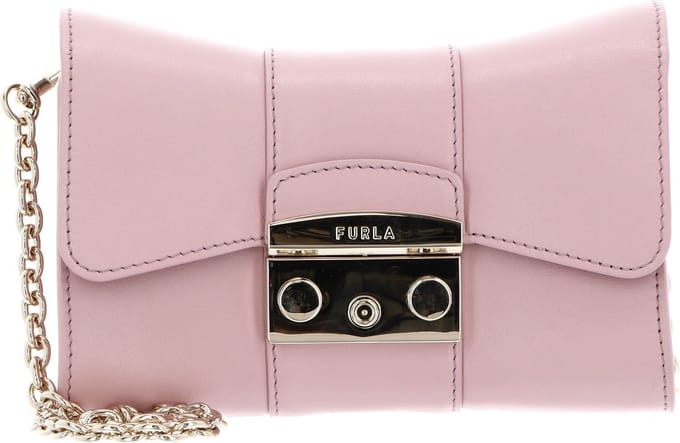 FURLA Leren Schoudertas Koppeling Metropolis Mini Crossbody Remix Alba Roze
