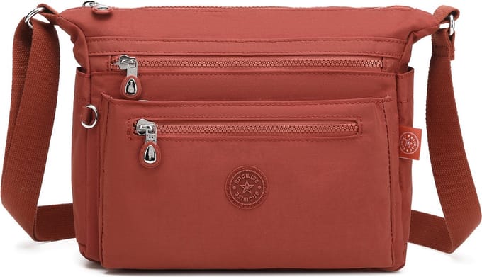 Bagwise® Schoudertas - Crossbody - Dames - 23cm x 27cm - (1238) - Brick (baksteen kleur)
