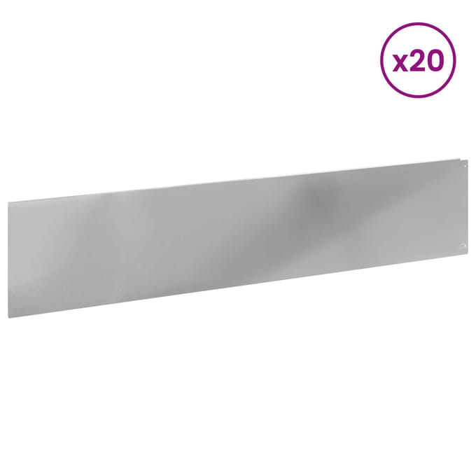 vidaXL - Gazonrand - 20 - st - 100 - x - 22 - cm - Staal - zilver