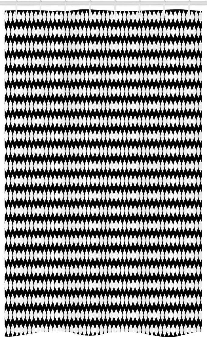 ABAKUHAUS Nerveus douchegordijn – Abstract – 120x180 cm – Zwart/Wit