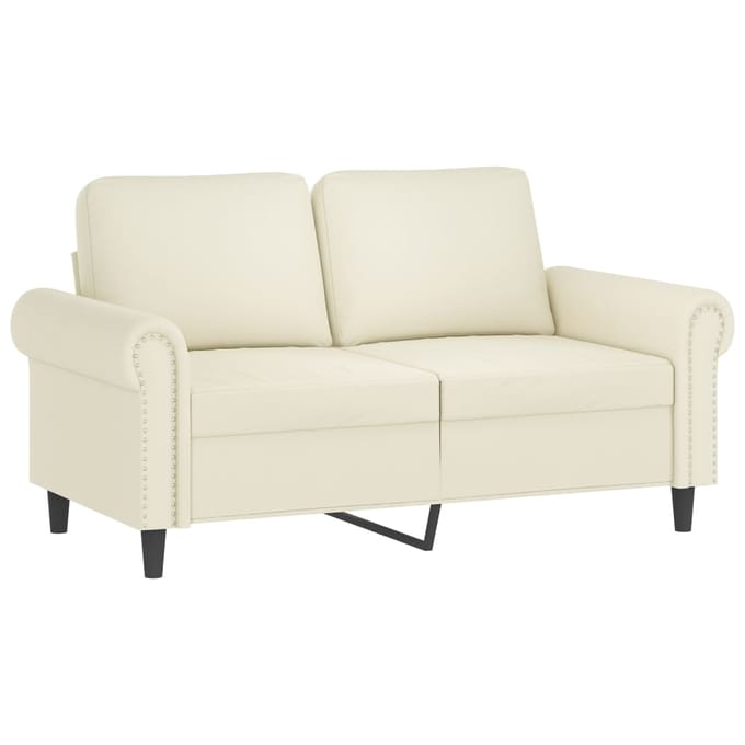 vidaXL - 3-delige - Loungeset - met - kussens - fluweel - crèmekleurig
