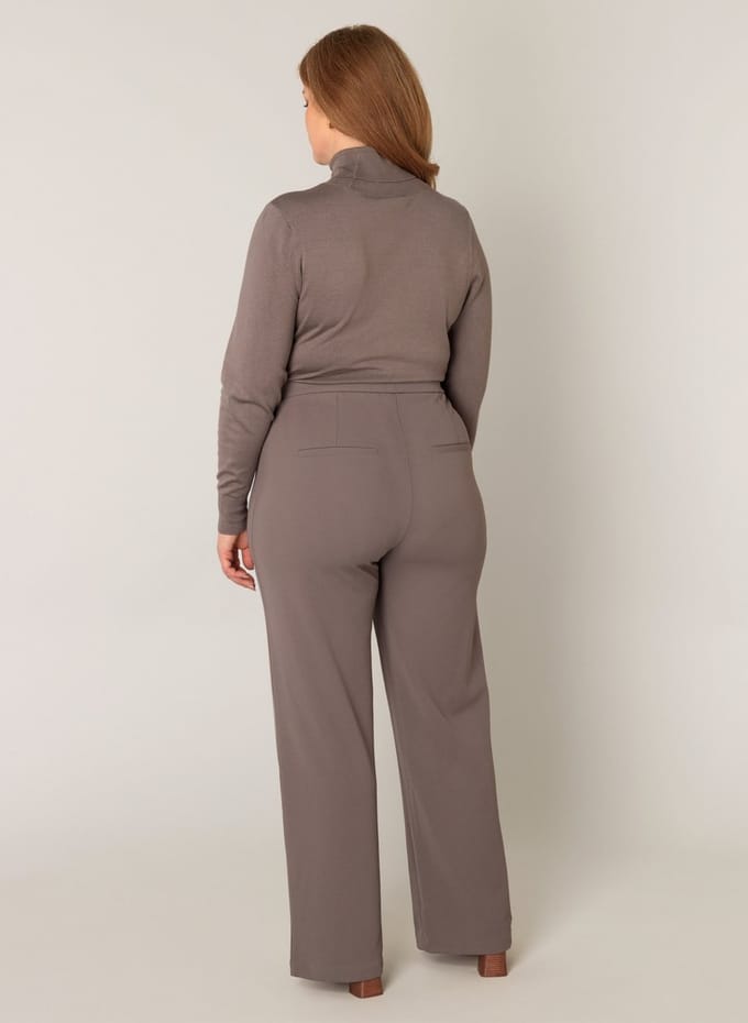 BASE LEVEL CURVY Arah Broek - Dark Taupe - maat WX-0(44) / L32