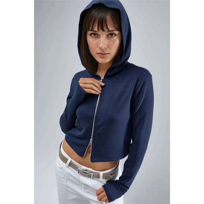 Gevoerde Regular Fit Hooded Zip-Up Jacket