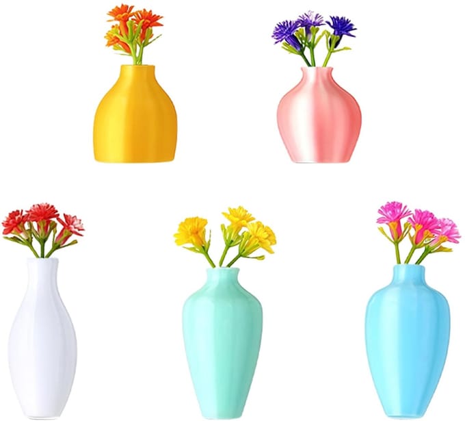 Dailygoods - Set van 5 Magnetische Mini Vazen voor Koelkast en Decoratie