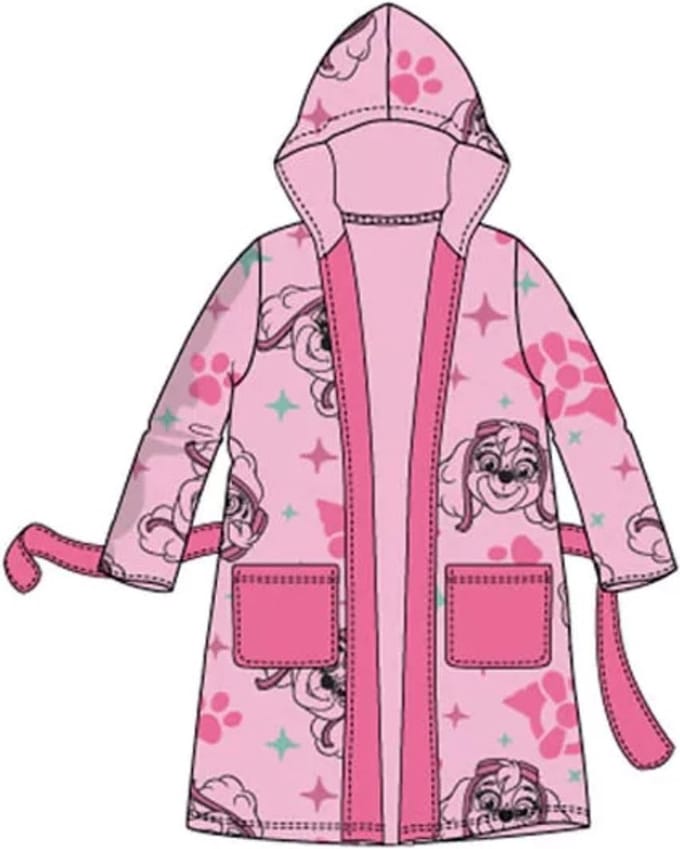 Paw Patrol Skye badjas coral fleece roze maat 98