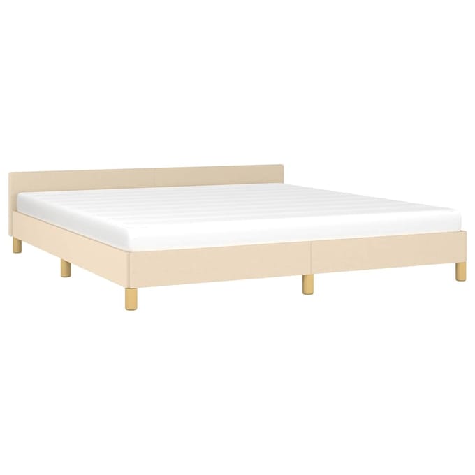 vidaXL - Bedframe - zonder - matras - stof - crèmekleurig - 160x200 - cm