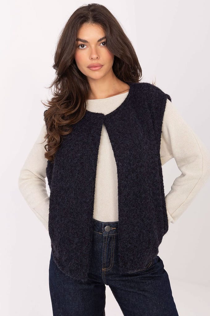 Bouclé Charm Vest - Dark Blue / One Size