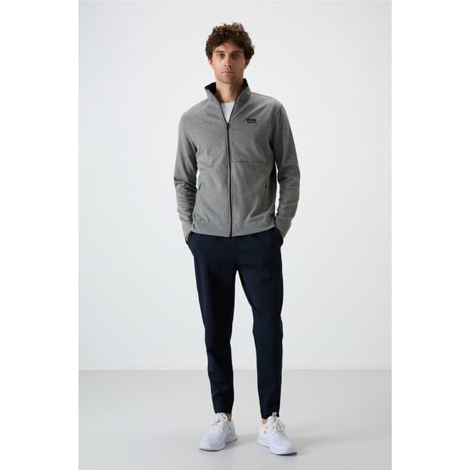 Heren Katoenmix Zip Sweater en Broek Set
