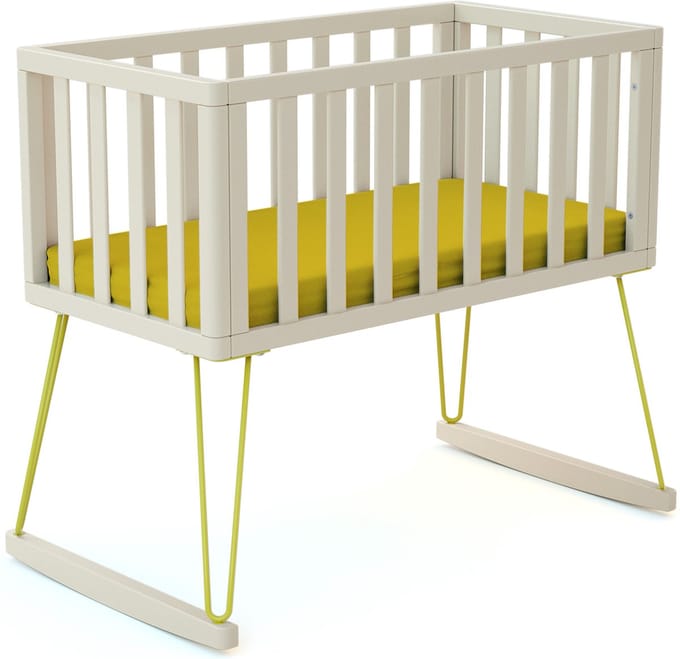 JURABABY Schommelwieg ONLY in hout Wit en Geel 40 x 80 cm
