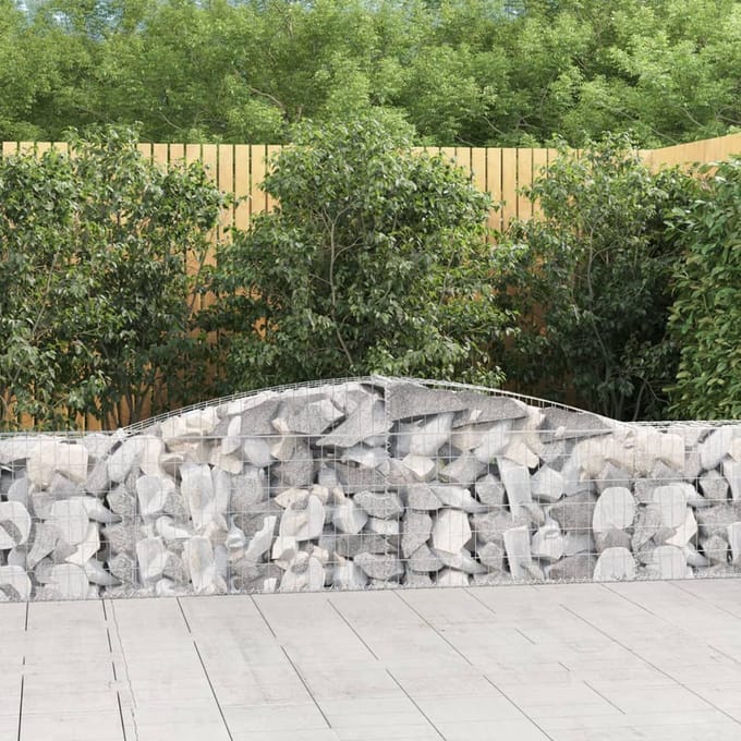 vidaXL - Schanskorven - 2 - st - gewelfd - 400x30x60/80 - cm - ijzer