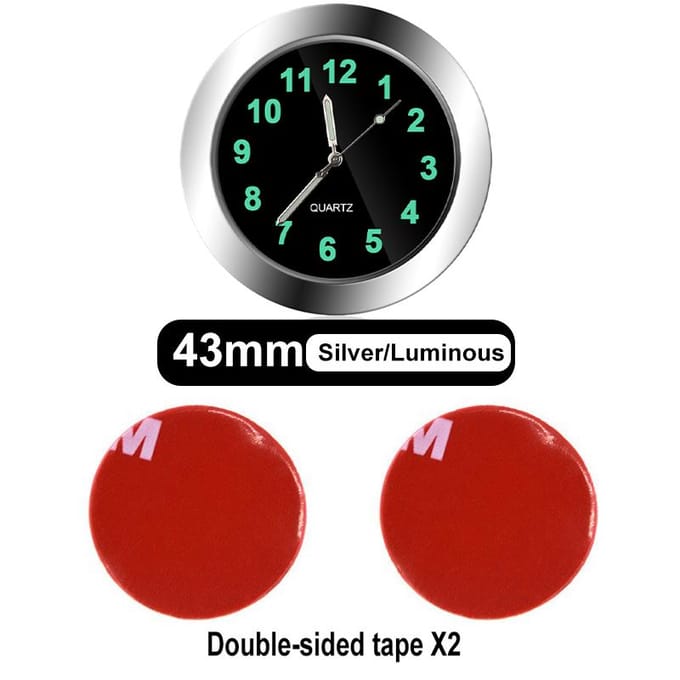 Luxe Auto Dashboard Klok - Premium Mini Quartz Klok voor Auto Interieur, Modern Design Auto Decoratie Accessoires zilver