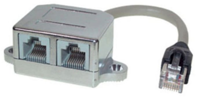 cat. 5e Patchkabeladapter Telefon/Ethernet 0,10m