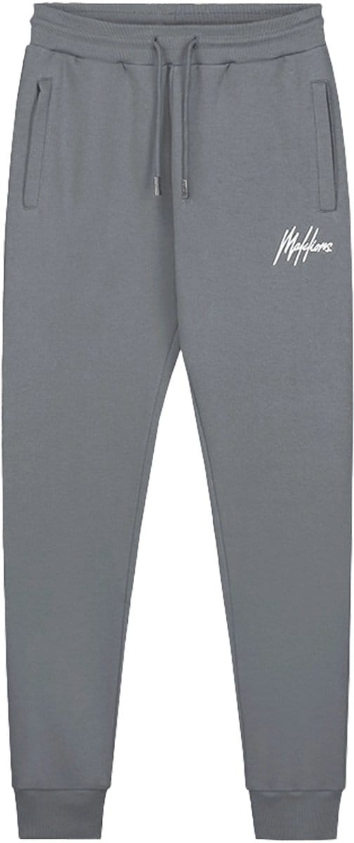 Malelions sport logo joggingbroek in de kleur grijs.