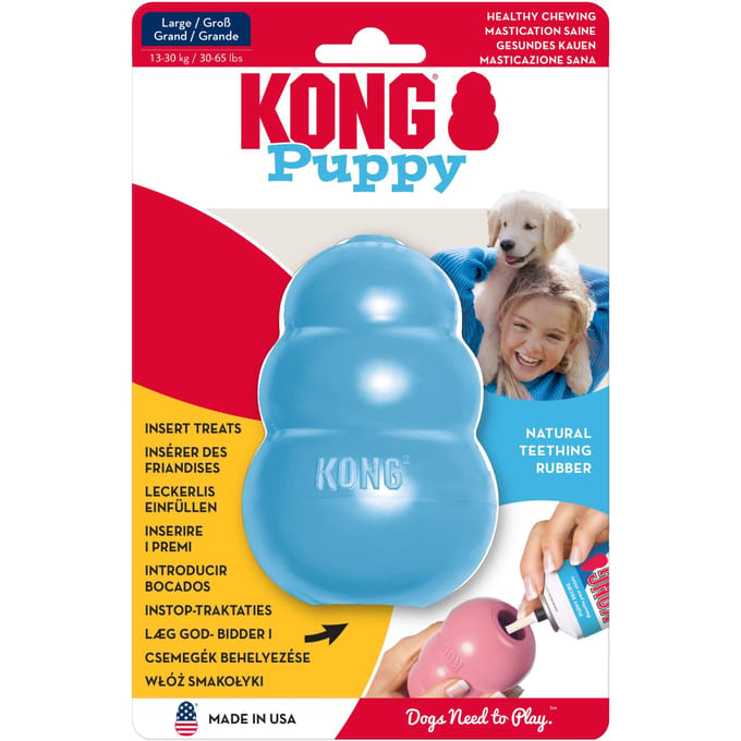 KONG Maat L Blauw Rubberen Puppyspeelgoed