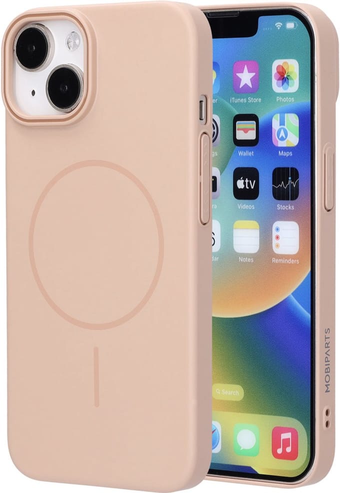 Mobiparts Slim Line Case geschikt voor Apple iPhone 14 - MagSafe Dune Sand