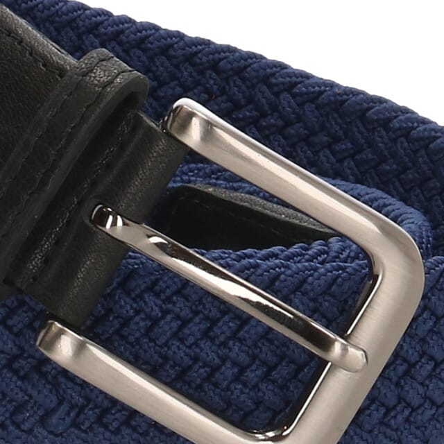Zenino - Gevlochten Lederen Riem Weston - Blauw - 120cm