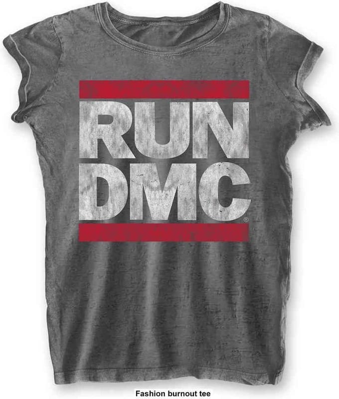 Run DMC - DMC Logo Dames T-shirt - M - Grijs