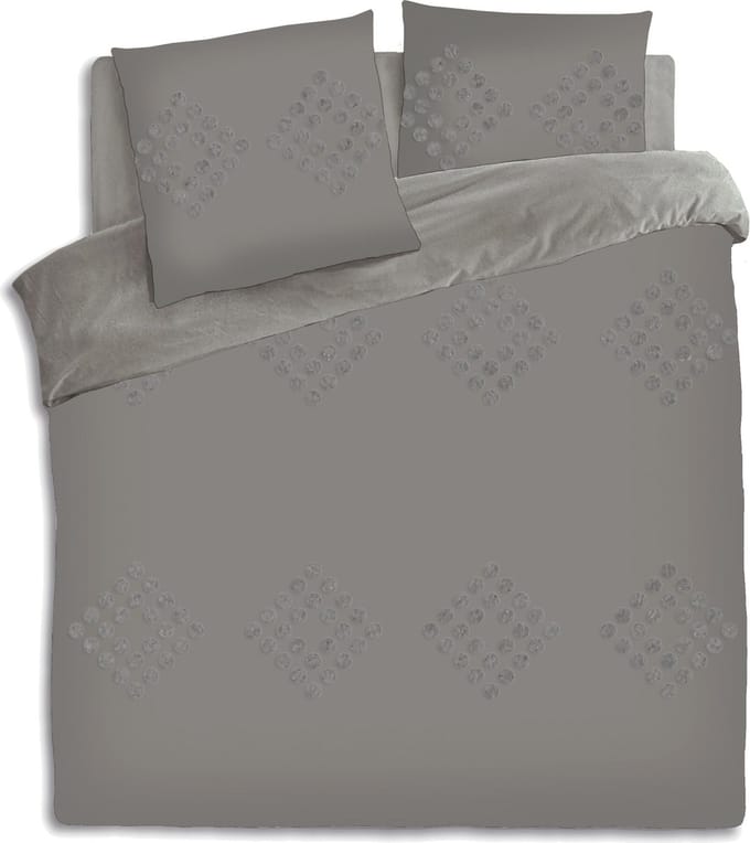 Atmosphera Dekbedovertrek set met 2 kussenslopen 240x220cm Tuft grijs