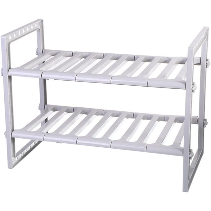 Onder de gootsteen organizer plank uittrekbaar dubbellaags multifunctioneel onder de gootsteen kast opbergplank white