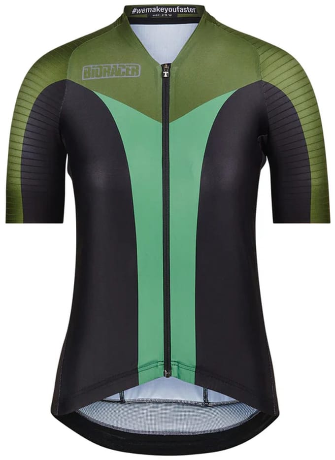 Bioracer Icon Dames Wielershirt Block Moss Green Maat S