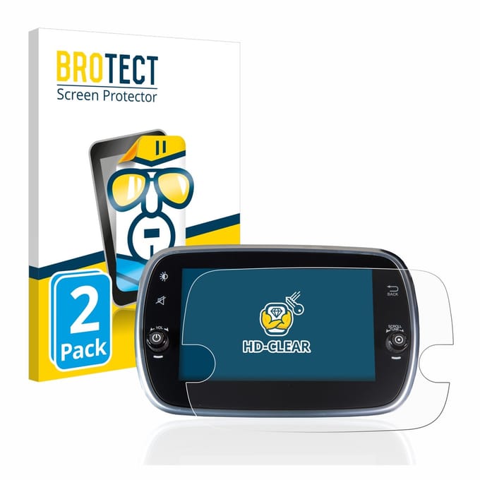 BROTECT - Screenprotector voor Fiat 500 Abarth Uconnet 7" - Folie Beschermfolie transparant 2 Stuks