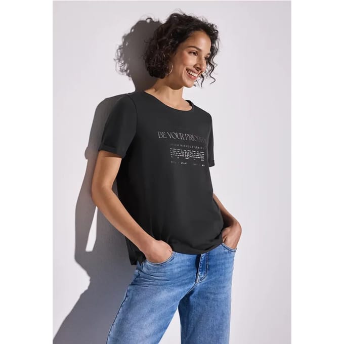 Shirt met folietekst