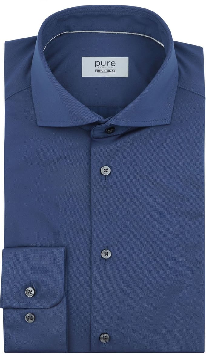 Pure Shirt Donkerblauw - Maat 40 - Heren - Overhemden Casual