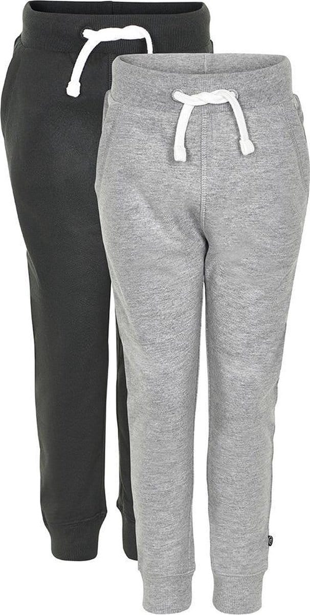 Minymo Joggingbroek Jongens Katoen Grijs/zwart 2-delig Mt 80