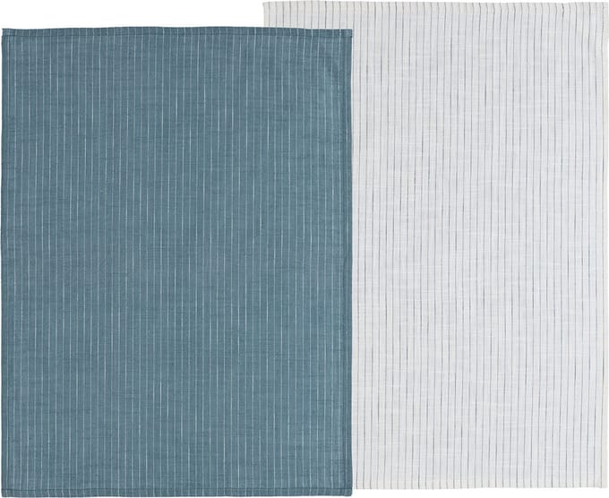Södahl Line Theedoek 50 x 70 cm 2 stuks China blue/White