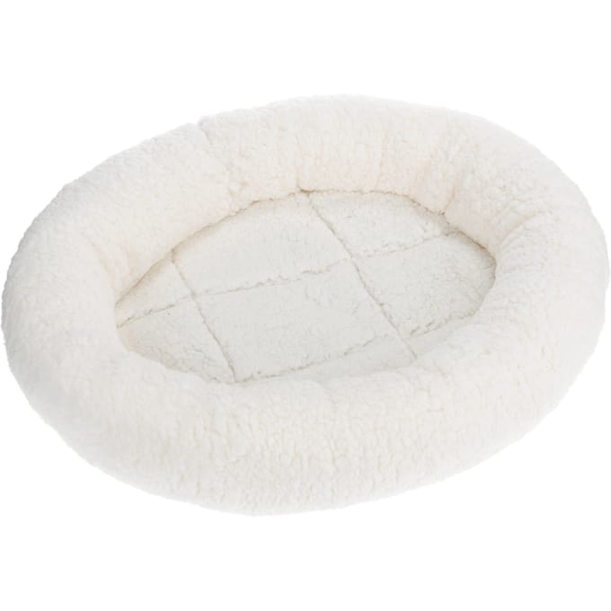 Fluffy Knuffelbed 2in1 Wit/Bruin voor Katten