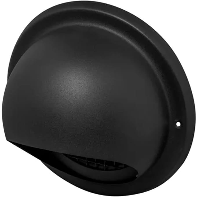 Sencys Rvs Overdrukrooster 125mm Bol Zwart