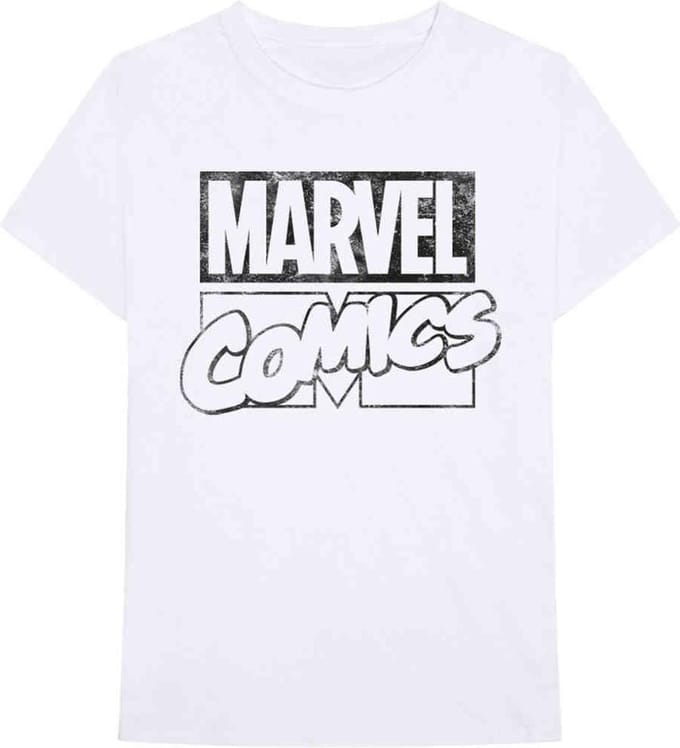 Marvel Heren Tshirt -S- Logo Wit