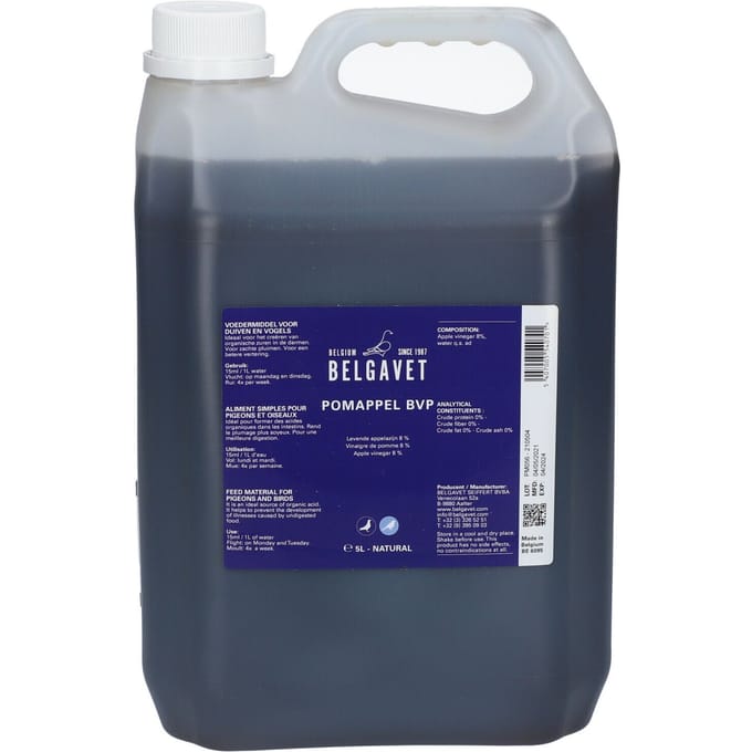 Belgavet Pomappel BVP 5L - op basis van appelazijn voor postduiven