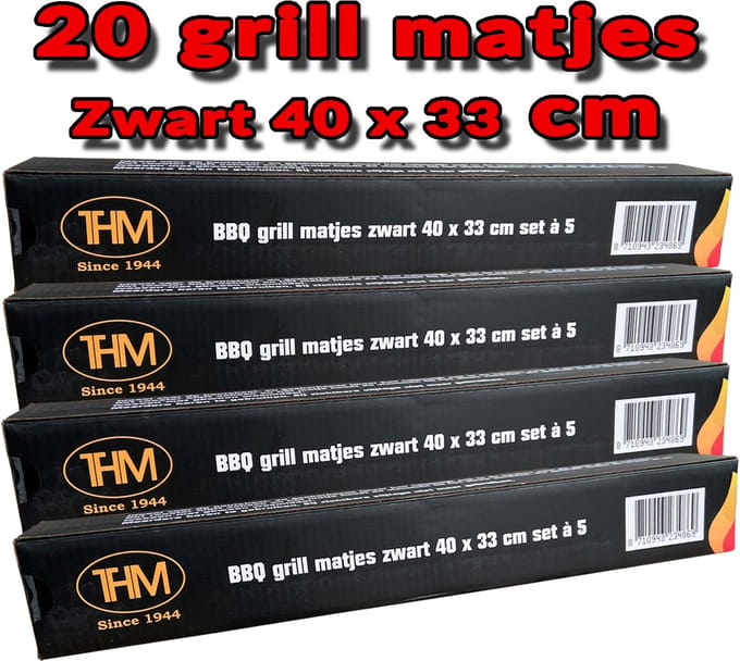 20x BBQ/Oven grill matjes 40 x 33 cm - Grill matjes / Bakmatjes - 4 dozen á 5 matjes